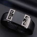 Black Genuine Leather Men's Business Casual Belt