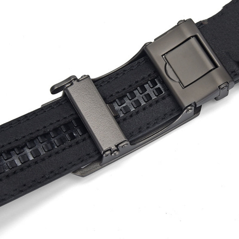 Chestnut Brown Croc Embossed Men's Automatic Buckle Belt