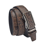 Chestnut Brown Croc Embossed Men's Automatic Buckle Belt
