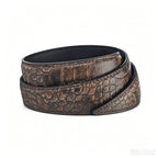 Chestnut Brown Croc Embossed Men's Automatic Buckle Belt