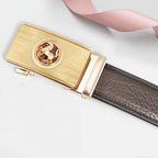 Golden Horse Buckle Wild Grain Men's Leather Belt