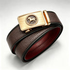 Golden Horse Buckle Wild Grain Men's Leather Belt