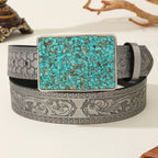 Vintage Silver Gray Embossed Pattern Belt