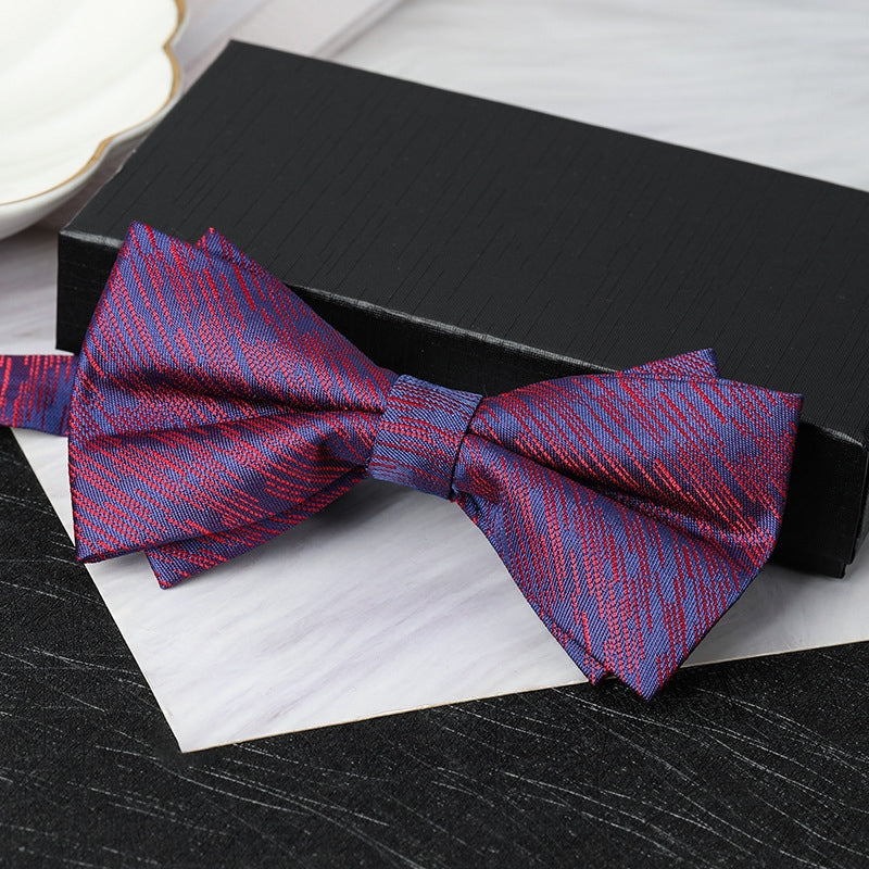 Navy Red Striped Men’s Bow Tie Main image