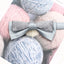 Silver Gray Floral Two-Tone Men’s Bow Tie