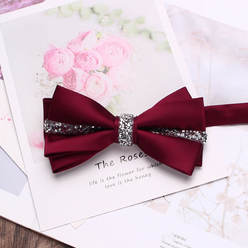 Burgundy Rhinestone Men’s Bow Tie Main image