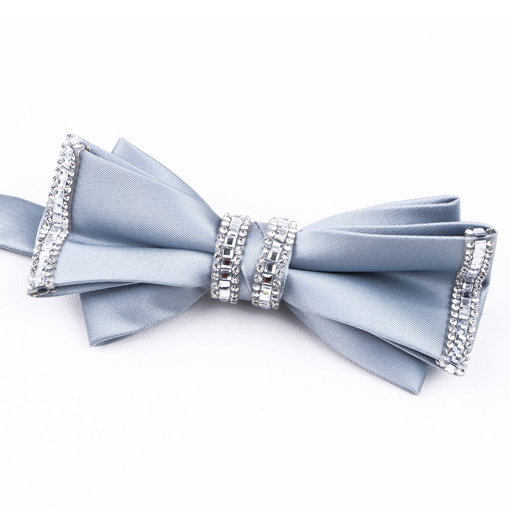 Fancy Light Blue Rhinestone Men’s Bow Tie Main image