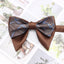 Men's Brown Vintage Stripe Horn Bow Tie