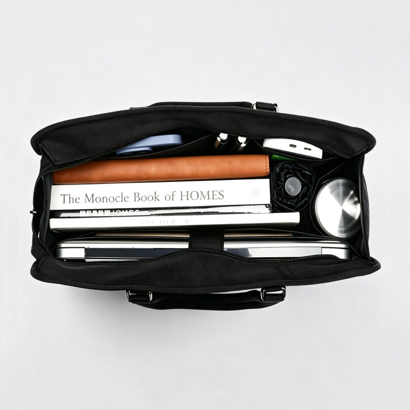 Bespoke Black Large Capacity Business Men Briefcase