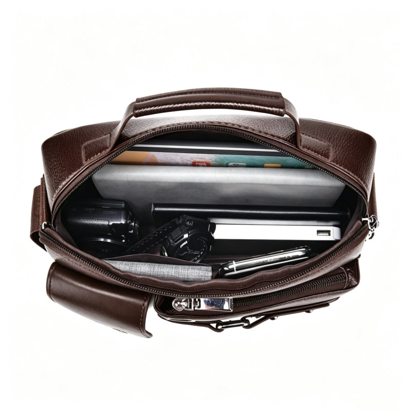 Luxury Brown Leather Men's Briefcase