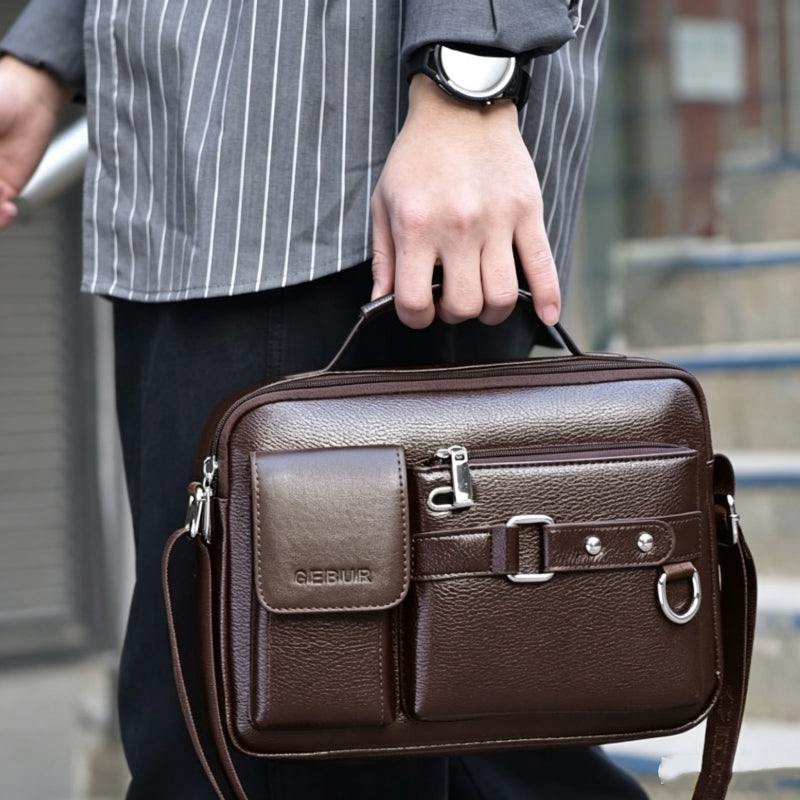 Luxury Brown Leather Men's Briefcase