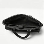New Black Full‑Grain Leather Men's Briefcase