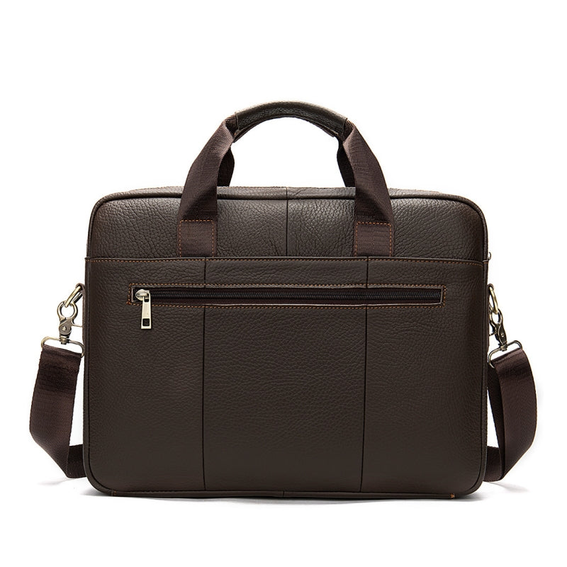 Coffee Brown Genuine Leather Briefcase