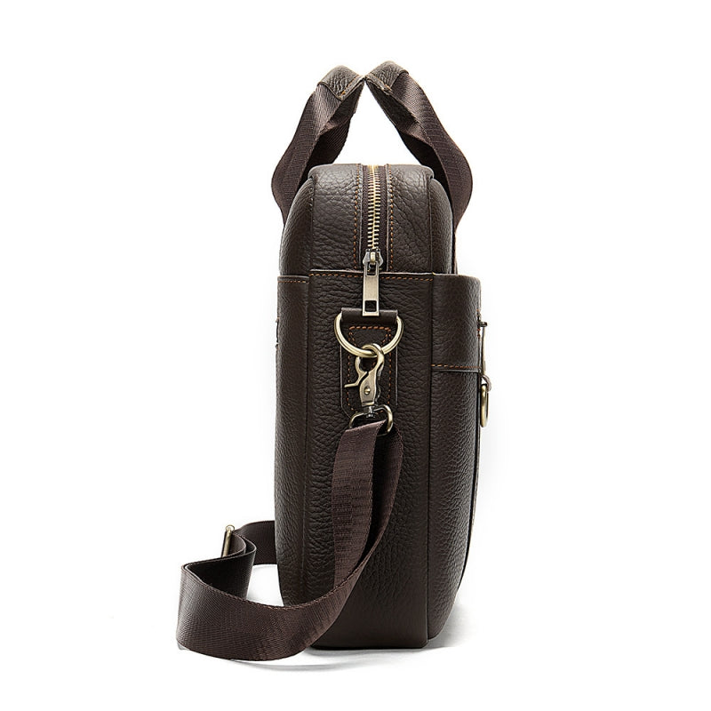 Coffee Brown Genuine Leather Briefcase