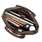 Coffee Brown Genuine Leather Briefcase