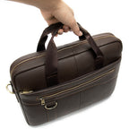 Coffee Brown Genuine Leather Briefcase