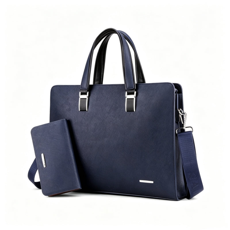 Blue Stylish Commuter Top‑Handle Briefcase