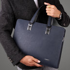 Blue Stylish Commuter Top‑Handle Briefcase