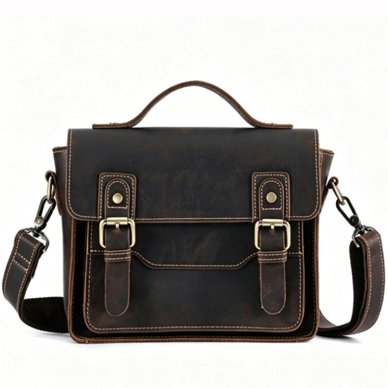 Brown Casual Genuine Leather Briefcase