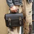 Brown Casual Genuine Leather Briefcase
