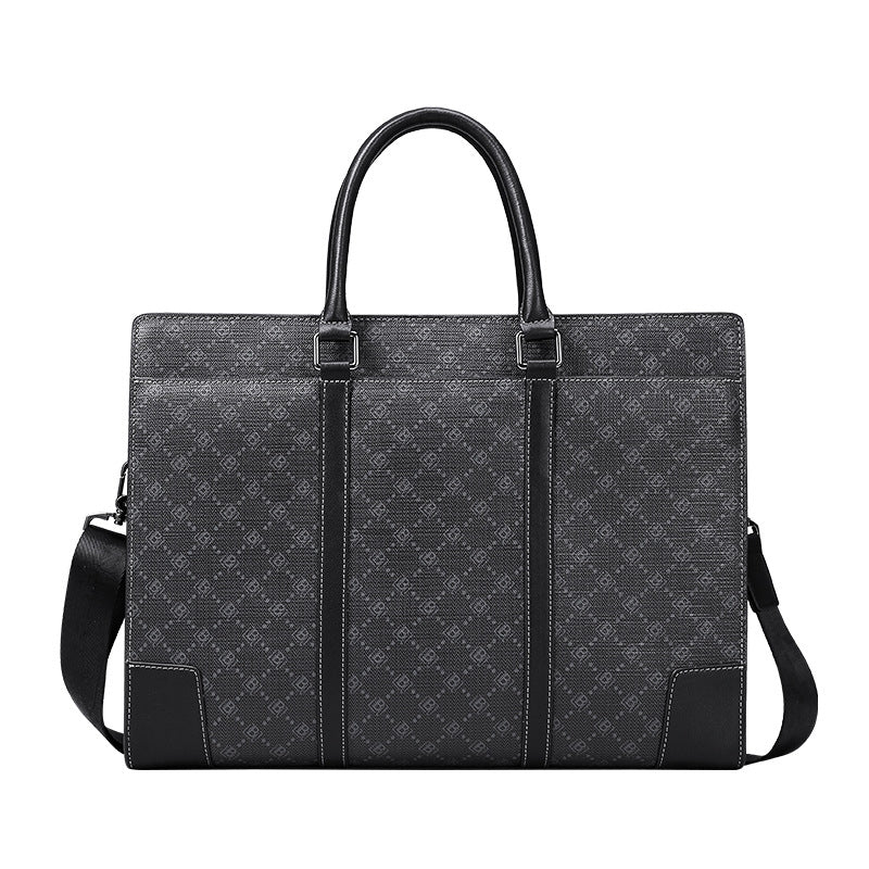 Minimalist Black Jacquard Large Capacity Briefcase Main image