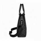 Minimalist Black Jacquard Large Capacity Briefcase