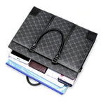 Minimalist Black Jacquard Large Capacity Briefcase