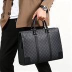 Minimalist Black Jacquard Large Capacity Briefcase