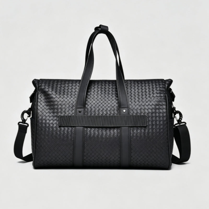 Black Woven Texture Large Capacity Briefcase