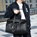 Black Woven Texture Large Capacity Briefcase