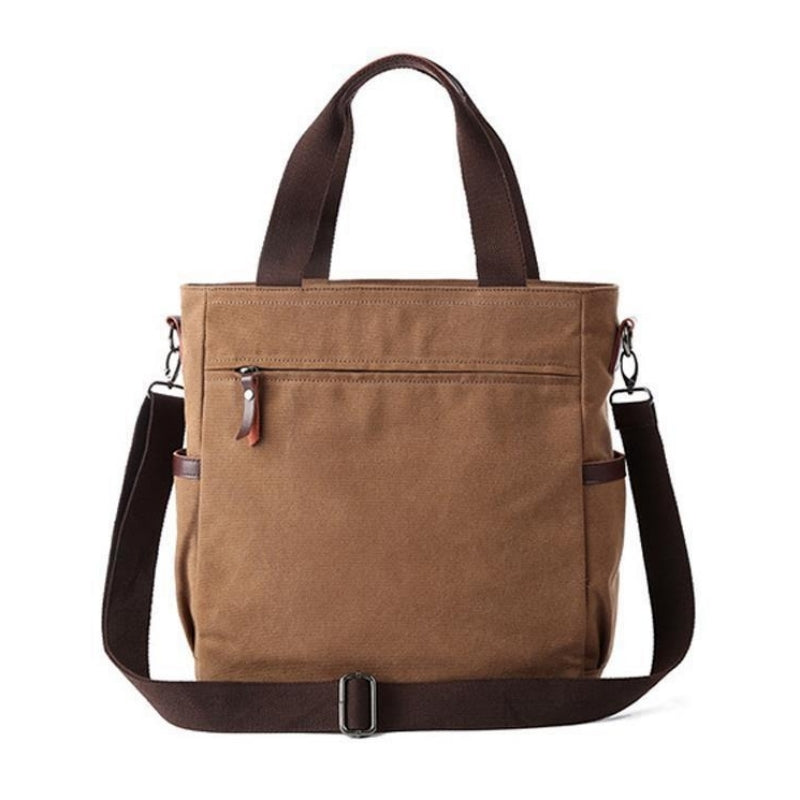 Trendy Canvas Coffee Brown Men's Briefcase