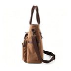 Trendy Canvas Coffee Brown Men's Briefcase