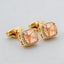 Square Gold Champagne Crystal Cufflinks