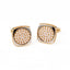 Men's Gold Round Cufflinks With Inlaid Crystals