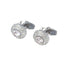 Vintage Silver Round Crystals Cufflinks