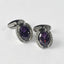 Horseshoe Silver Purple Crystal Cufflinks