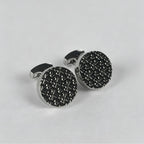 Silver Round Vintage Engraved Cufflinks