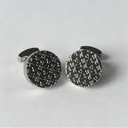 Silver Round Vintage Engraved Cufflinks