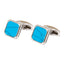 Square Silver Turquoise Cufflinks