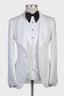 White Jacquard 3 Piece Shawl Lapel Bespoke Men Suits