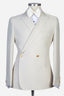 Classic White Peaked Lapel Double Breasted Men Suits