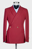 Best Fitted Red Peaked Lapel Double Breasted Men Suits