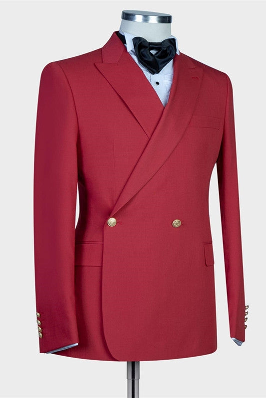 Best Fitted Red Peaked Lapel Double Breasted Men Suits Secondary image