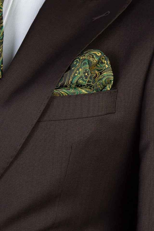 Dark Brown Peaked Lapel Three Pieces Men Suits