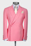 Charming Pink One Button Peaked Lapel Men Suits