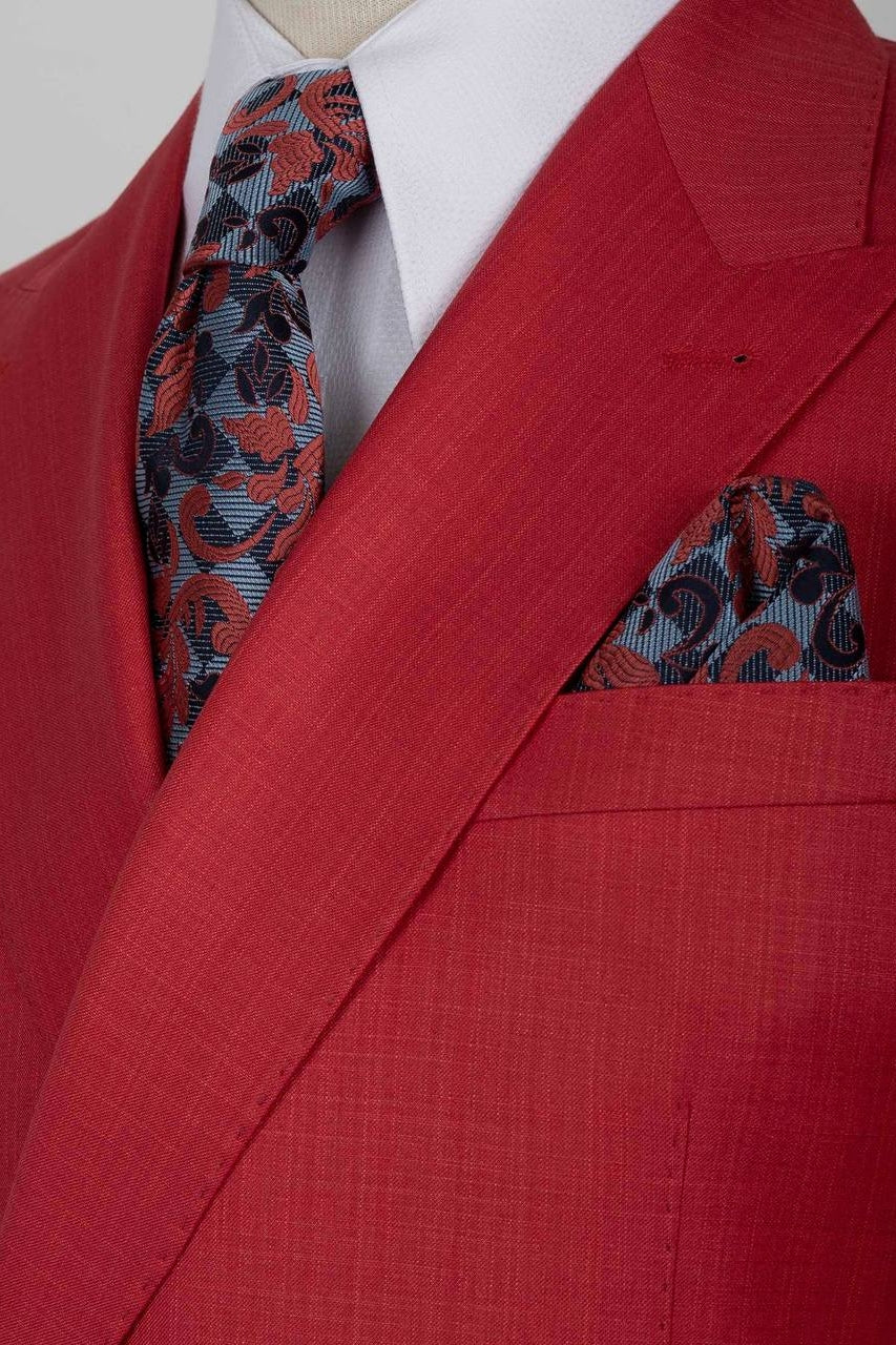 Fancy Red One Button Peaked Lapel Men Suits Secondary image