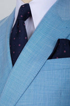Best Fitted Blue One Button Peaked Lapel Men Suits