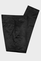 Black Best Fitted Jacquard Double Breasted Suits For Men