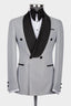 White Dot Shawl Lapel Double Breasted Men Suits