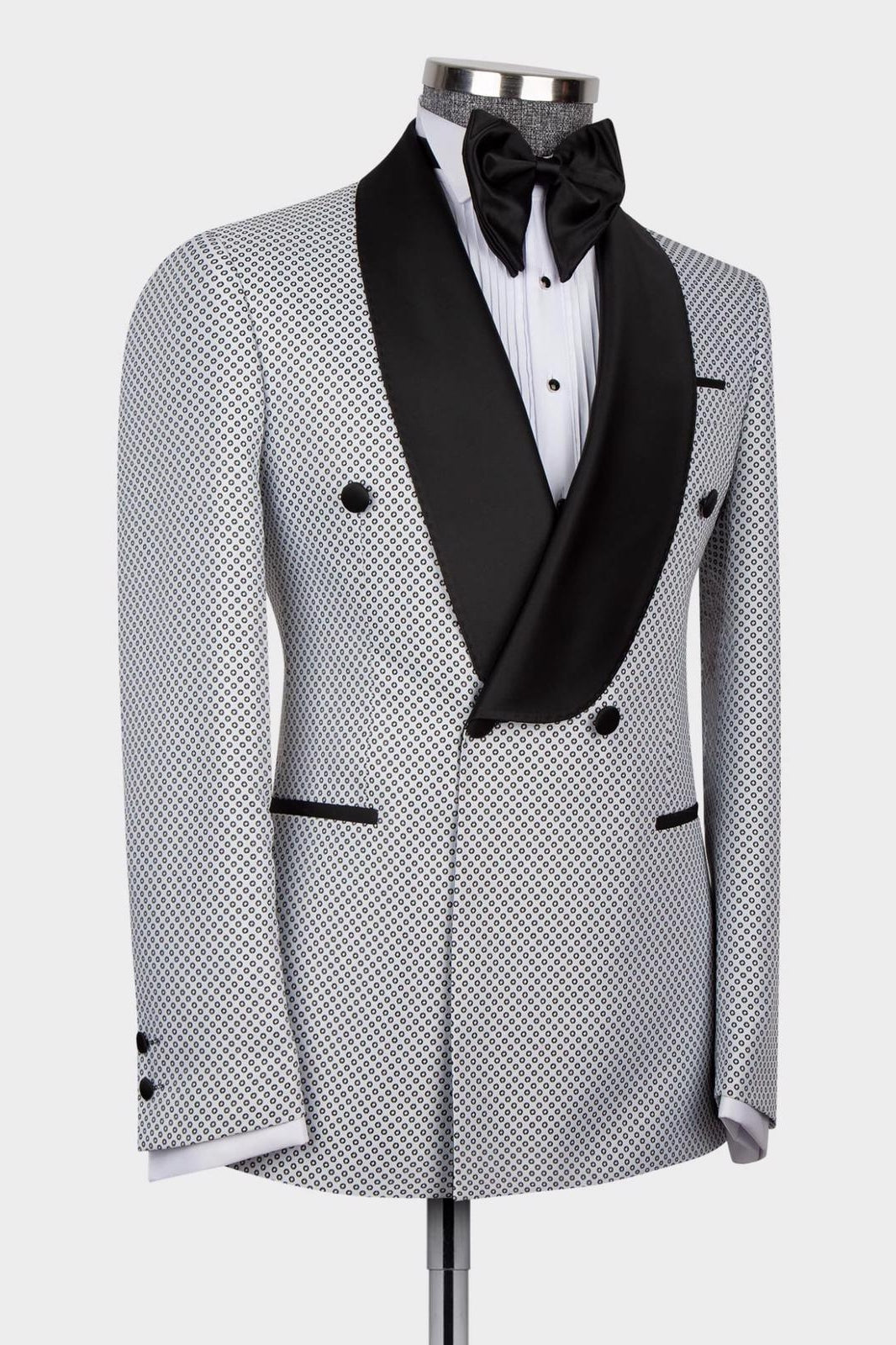 White Dot Shawl Lapel Double Breasted Men Suits Secondary image